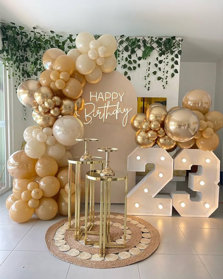 Birthday Balloon For Women Garland Kit Arch And Gold For Party Decoration Neutral Brown Tawny Boho Ivory White Sand Gold